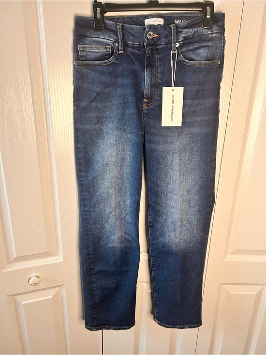 Pants - Good American Women’s Size 6-12 Good Leg Straight Mid‎ Rise Blue Jeans NWT
